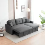 Cidalino+83''+Upholstered+Sleeper+Sofa+Chaise+with+Storage&+2+Cup+Holders (1)