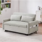 Divyanshi+55 +Pull-Out+Sofa+Bed+Loveseat+-+Adjustable+Backrest+With+Storage+Pockets+And+2+Soft+Pillows