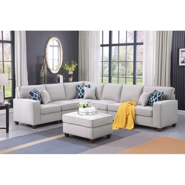 Lecanto+7+-+Piece+Upholstered+Sectional